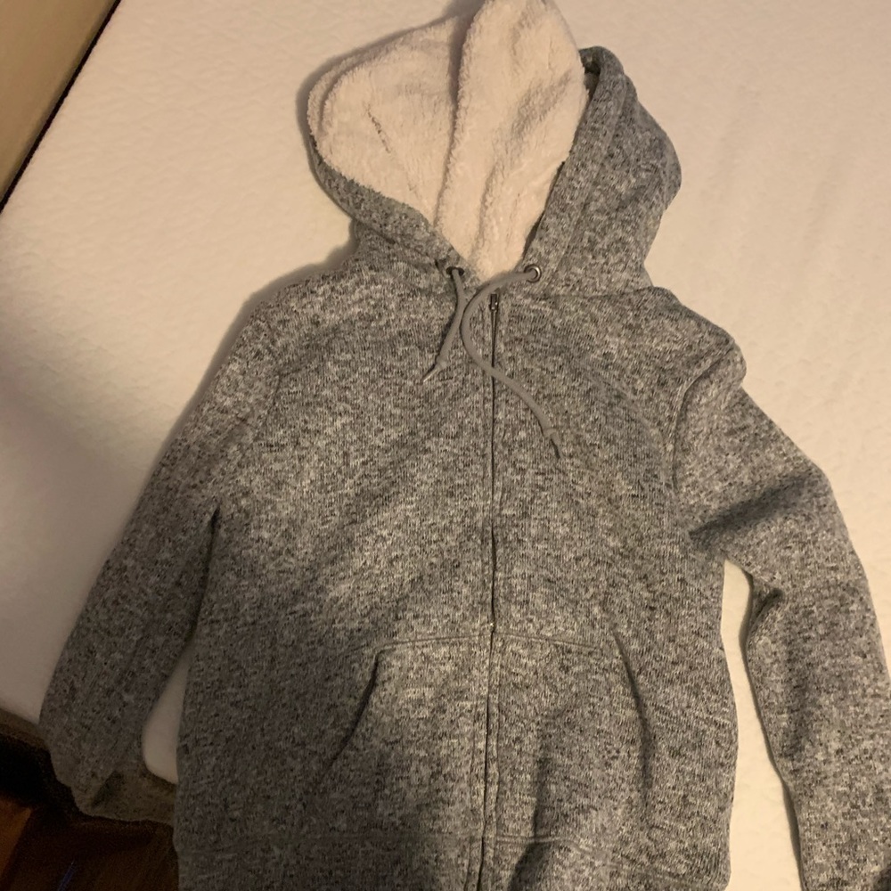 Fuzzy zip up sweater